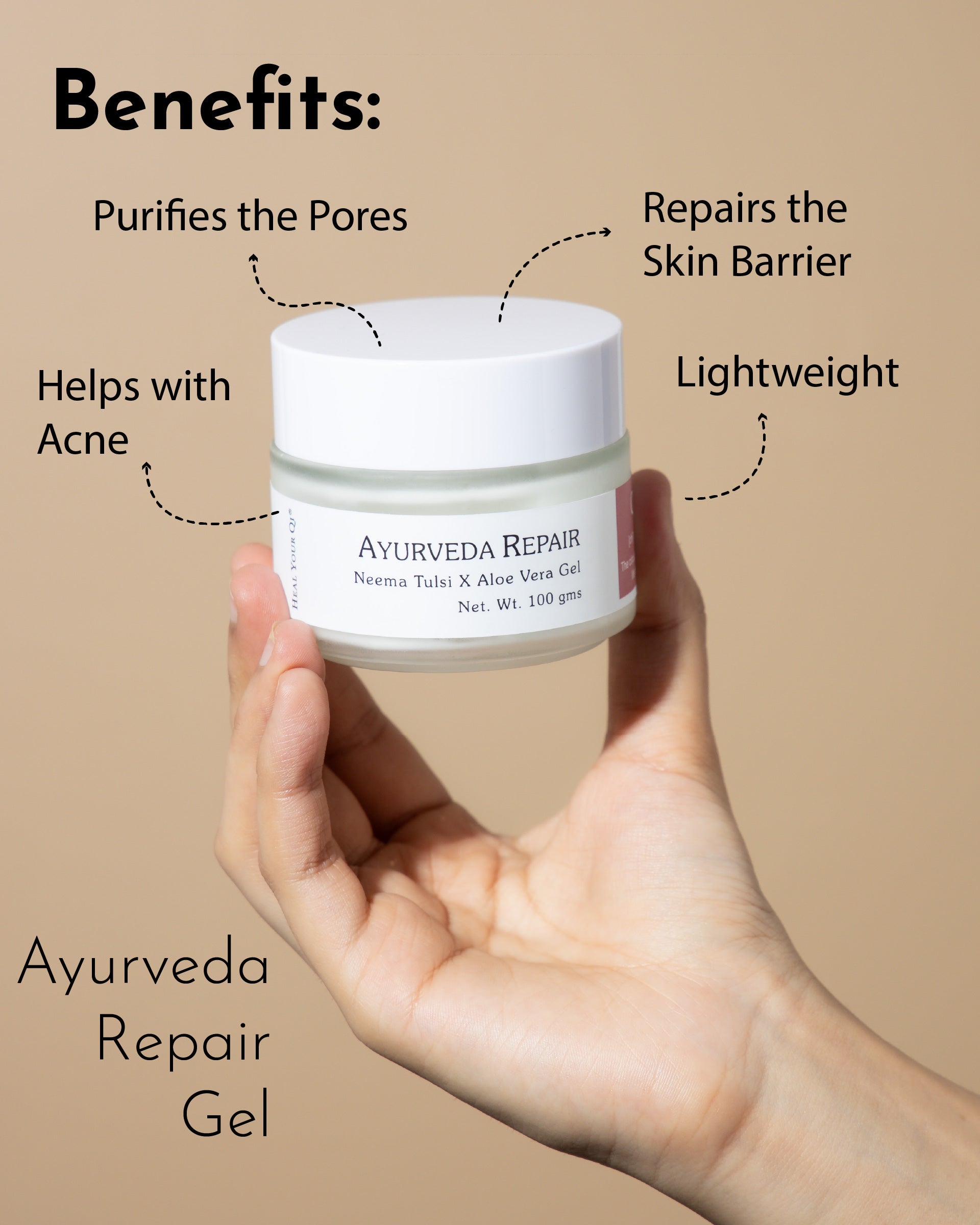 Ayurveda Repair Face Gel 100 ml | Purifying & Repairing Neem, Tulsi & Aloe Vera